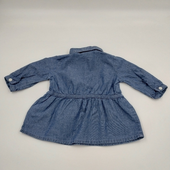 Carter's size 3 months baby chambray collared dress with tiny heart - Picture 9 of 10